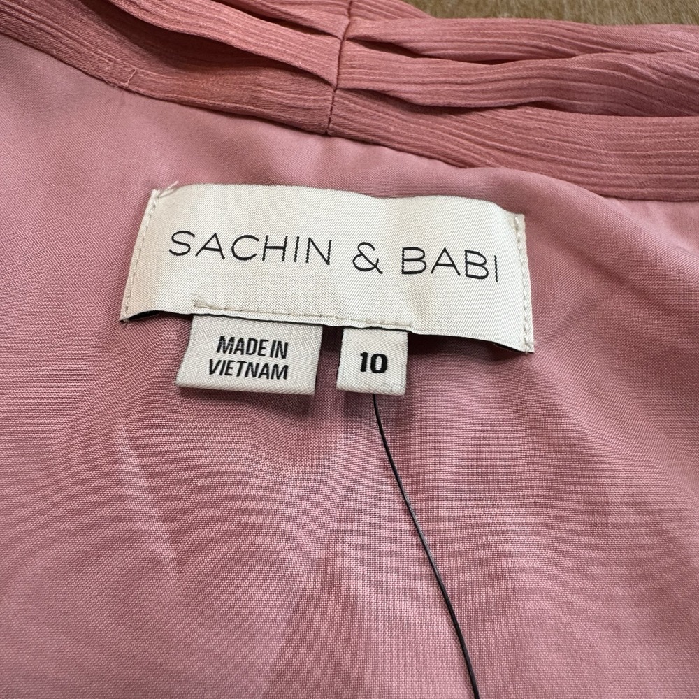 Sachin & Babi Kayla Gown Size 10 Halter Neck Tie Formal Flowy Gown‎ Rouge Pink - Picture 7 of 13